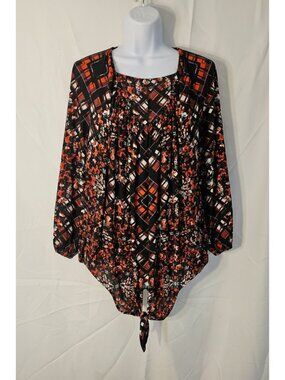 Women's New Directions Mixed Print Tie-Front Top -- Item #2493